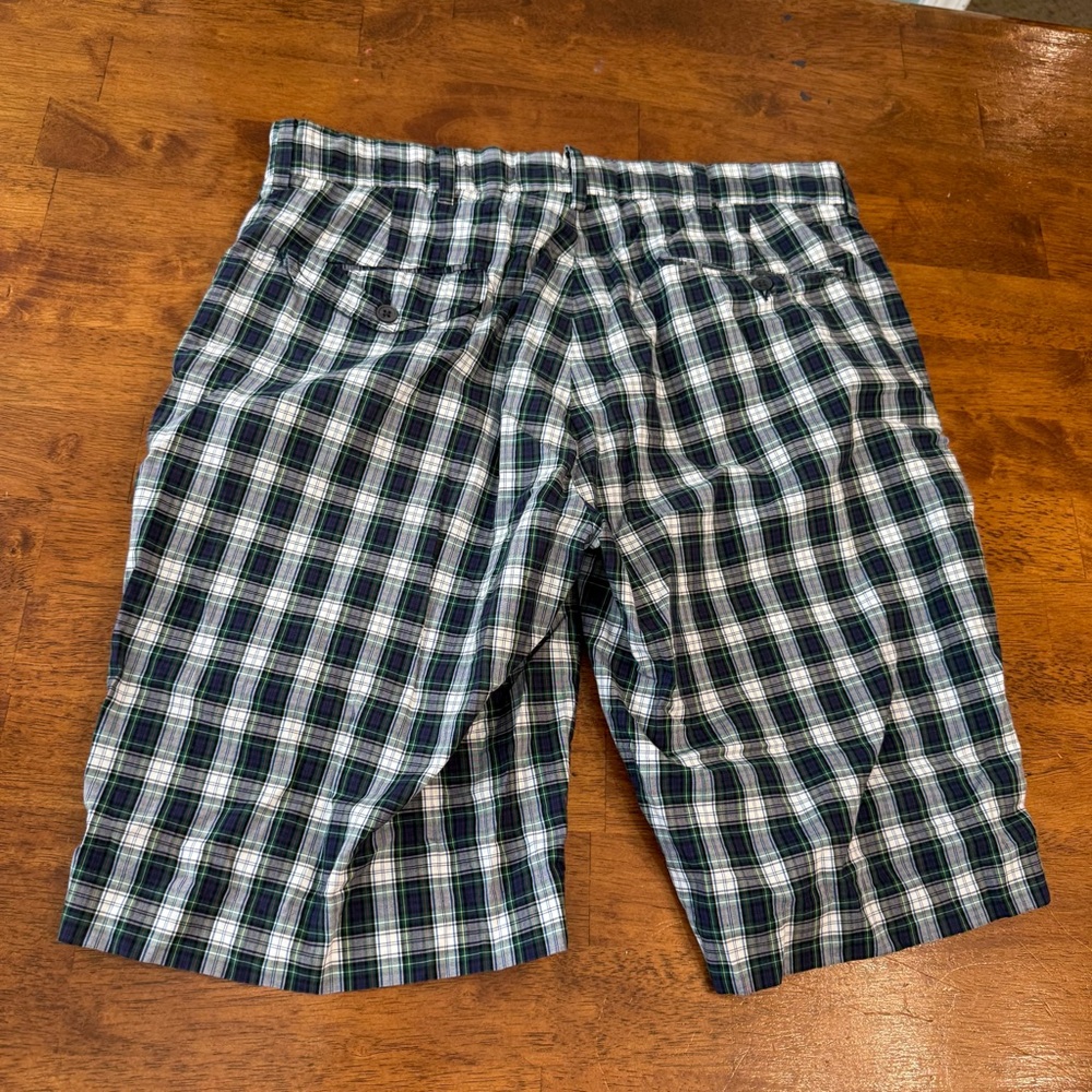 Polo Ralph Lauren Plaid Shorts Mens 33 Blue Green Tartan Bleeker Chino Bradburry - Picture 10 of 12